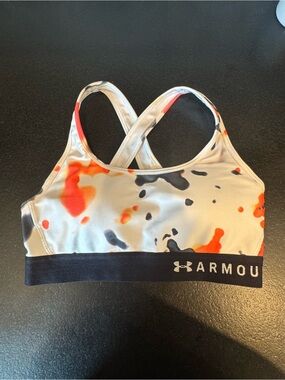 Under Armour Mid Impact Kazoku Print Logo Band Women's Sports Bra Size M